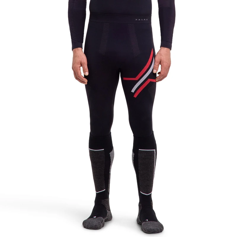 FALKE Men's Warm 3/4 M Ti Functional Yarn Quick Dry 1 Piece Base Layer Bottom, Black 3000 Iconic, L