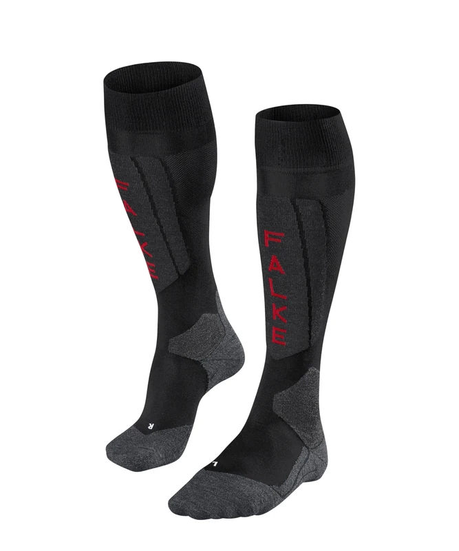 FALKE Women's SK5 Expert W Kh Silk Functional Yarn Warm Thin 1 Pair Skiing Socks, Black Black-Mix 3010 Trend, 4-5