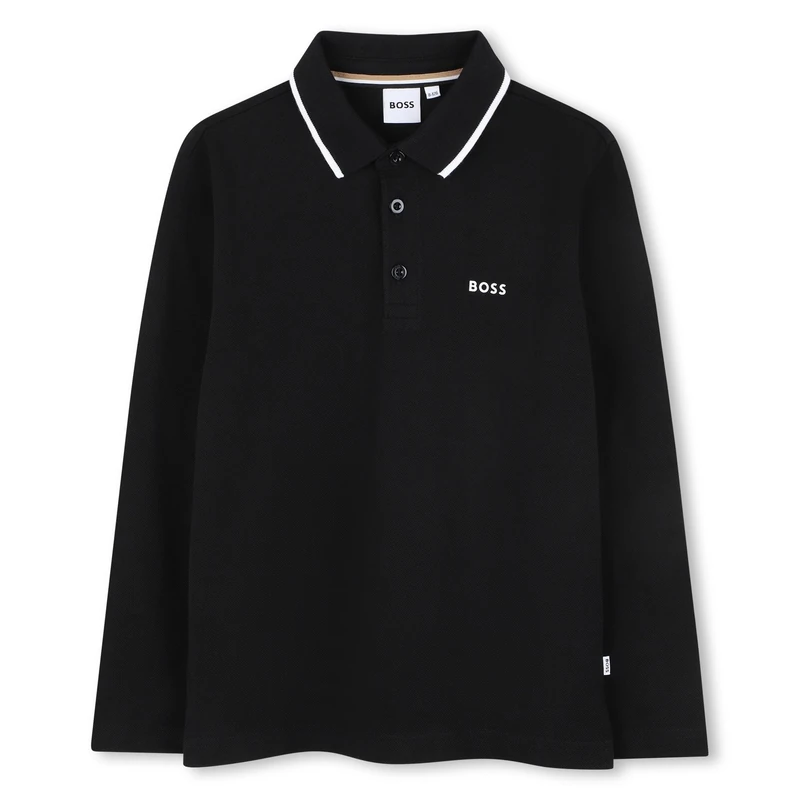 BOSS Boy's J52330 Polo Shirt, Black, 16 Years