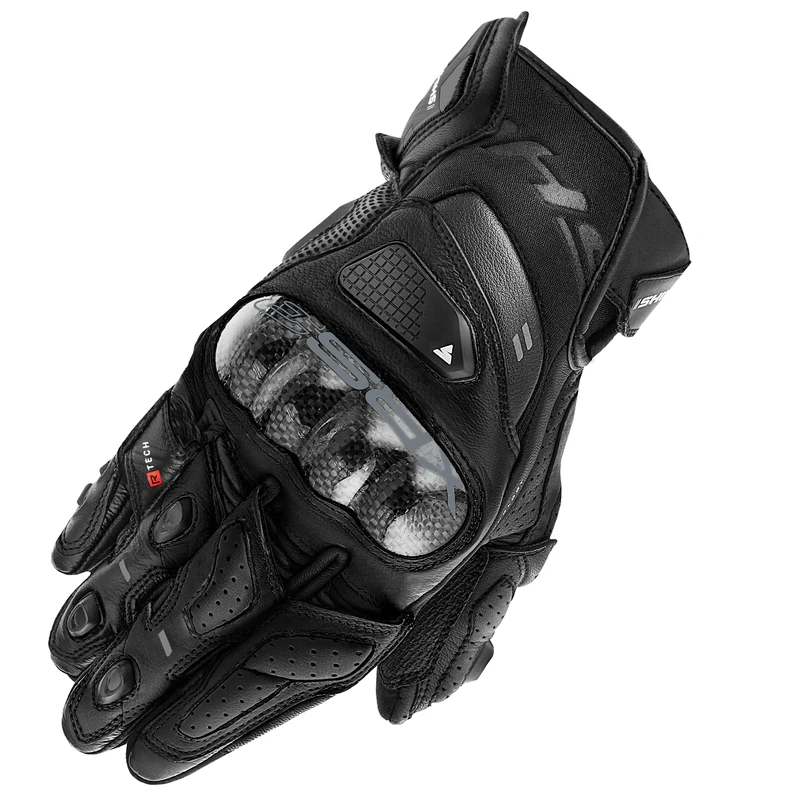 SHIMA XRS-3 Motorbike Gloves Men Leather Short Sport Biker Armoured Protectors Motorcycle Perforated Ventilated Reinforced Touchscreen Motorsport Glove Racing Motorbikes (Mens, Black, 3XL)