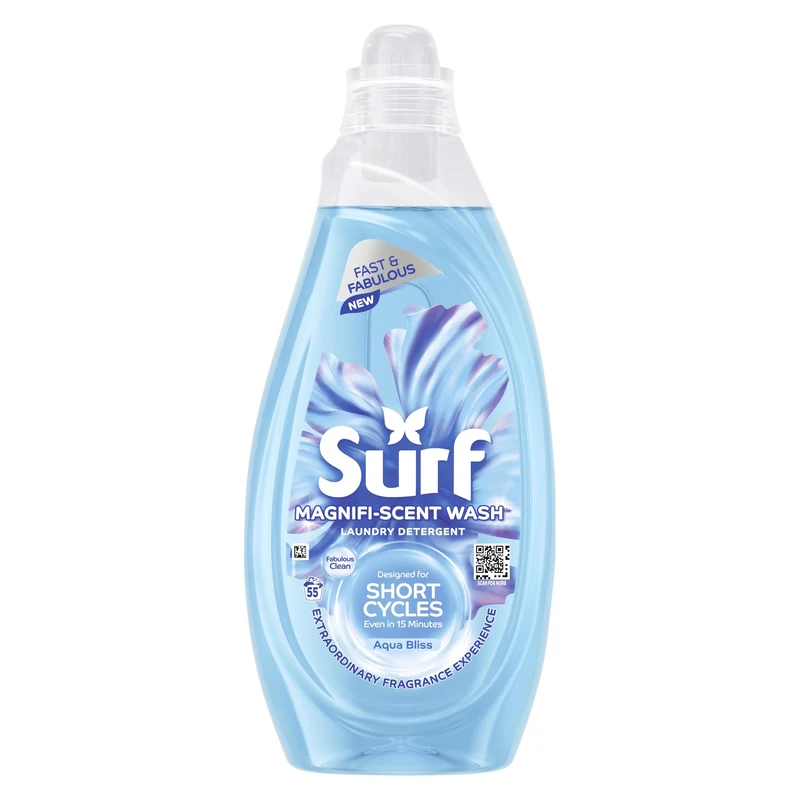 Surf Magnifi-Scent Wash Aqua Bliss Laundry Liquid Detergent For Short Cycles Fast and Fabulous Fragrance 1.485 L (55 Washes)