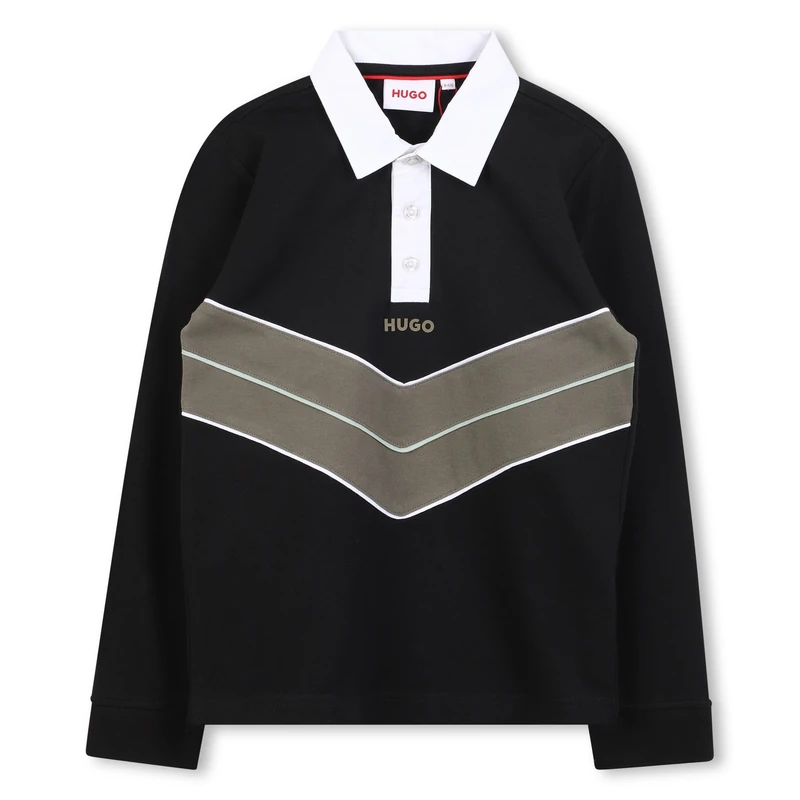 HUGO Boy's G00445 Polo Shirt, Black, 14 Years