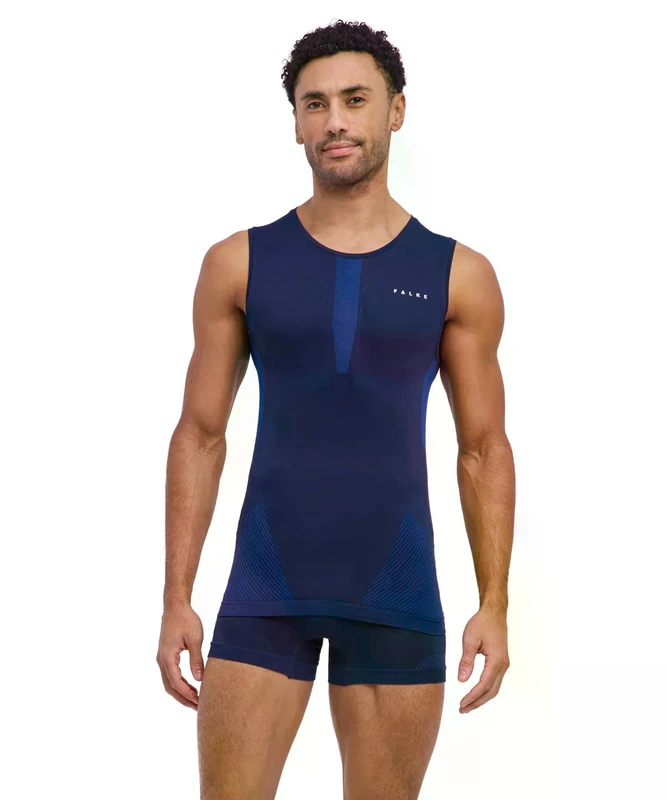 FALKE Men's Warm M S/l Sh Functional Yarn Quick Dry Base Layer Top 1 Piece, Blue Space 6116, L