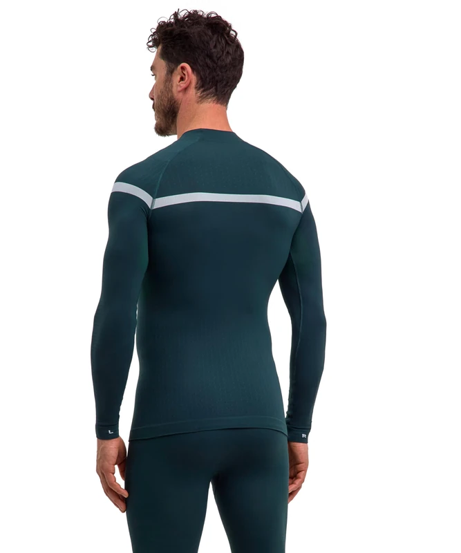 FALKE Men's Warm Turtleneck M L/s Sh Functional Yarn Quick Dry 1 Piece Base Layer Top, Green Holly 7385, M - Image 1