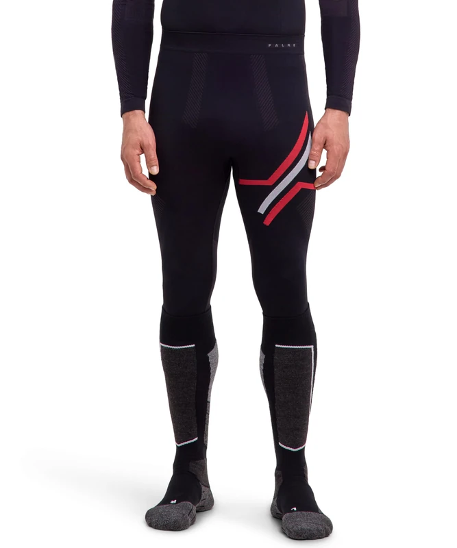 FALKE Men's Warm 3/4 M Ti Functional Yarn Quick Dry 1 Piece Base Layer Bottom, Black 3000 Iconic, XL