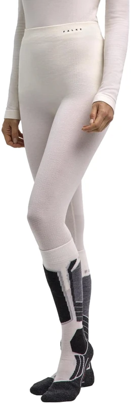 FALKE Women's Wool-Tech Protective 3/4 W Ti Wool Functional Yarn Quick Dry 1 Piece Base Layer Bottom, White Off-White 2040, M
