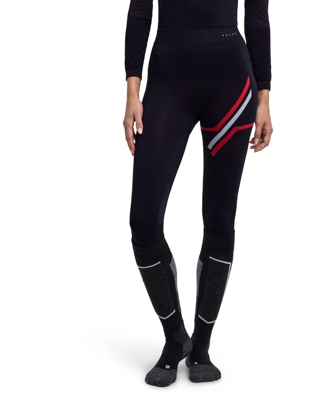 FALKE Women's Warm 3/4 W Ti Functional Yarn Quick Dry 1 Piece Base Layer Bottom, Black 3000 Iconic, XS - Image 1