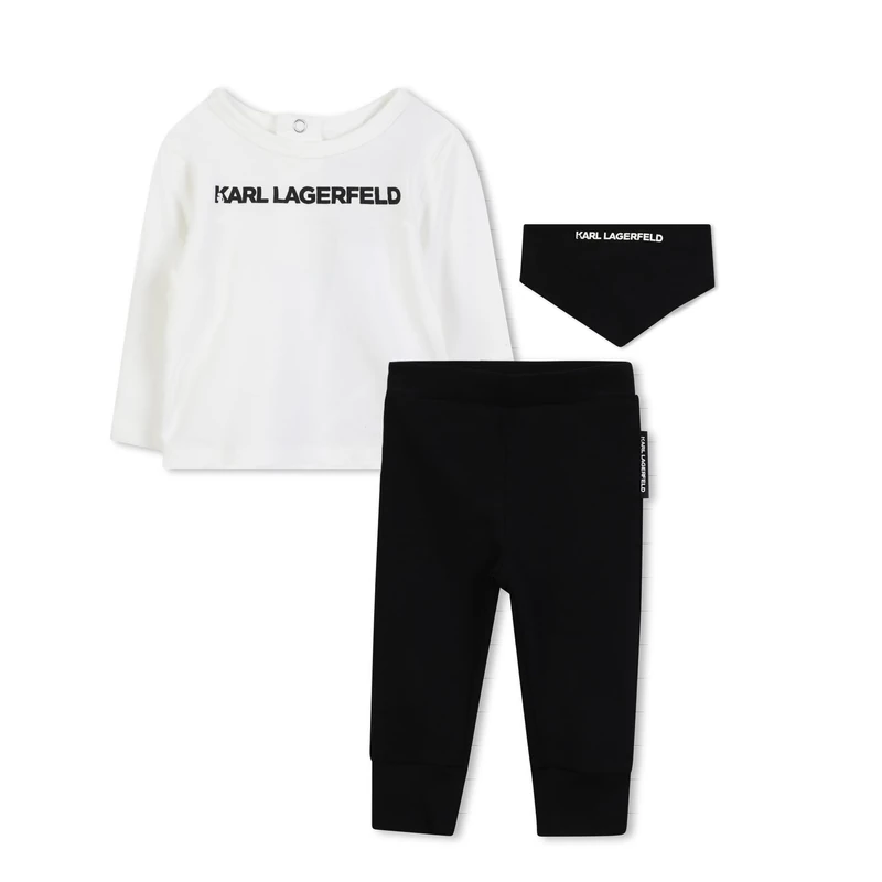 KARL LAGERFELD Boy's Z30669 Set, Ecru Black, One size