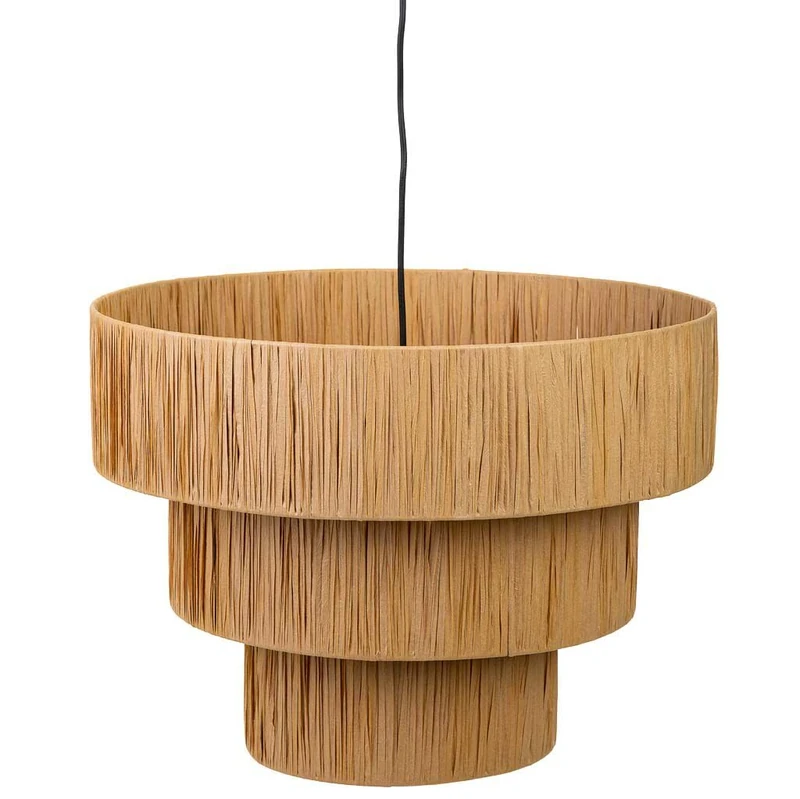 AlexandreHouse Lampara De Techo De Rafia Y Metal Brown - Image 1