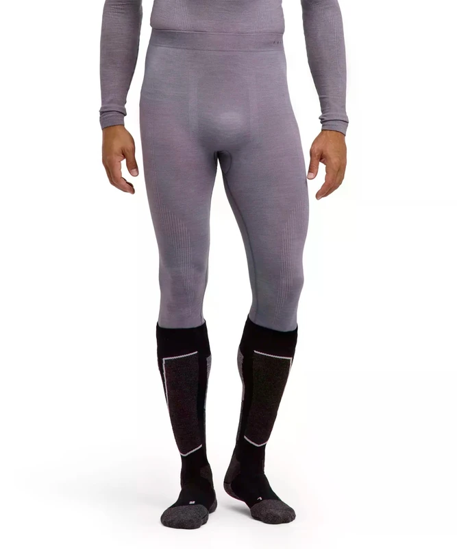 FALKE Men's Wool-Tech 3/4 M Ti Functional Yarn Quick Dry Base Layer Bottom 1 Piece, Grey Grey-Heather 3757, XXL
