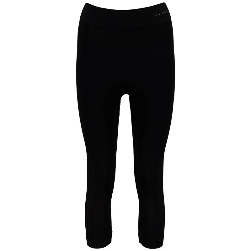 FALKE Women's Maximum Warm 3/4 W Ti Functional Yarn Quick Dry 1 Piece Base Layer Bottom, Black 3000 Trend, L
