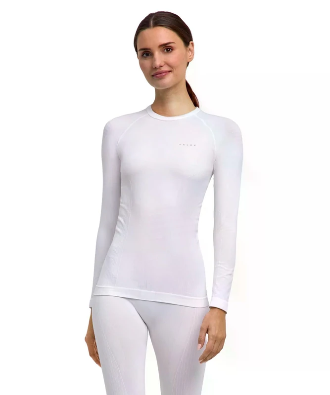 FALKE Women's Maximum Warm Round Neck W L/s Sh Functional Yarn Quick Dry Base Layer Top 1 Piece, White 2860, XL - Image 1