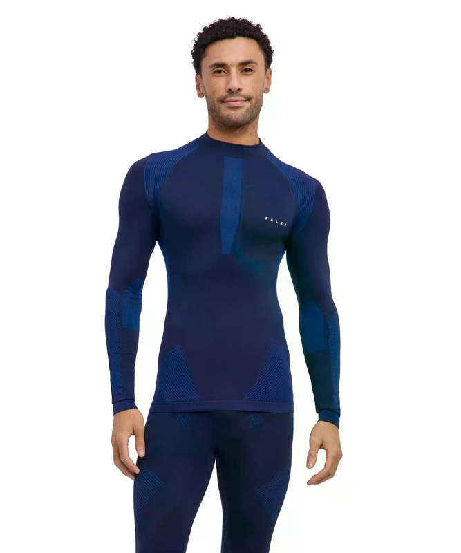 FALKE Men's Warm Trend Turtleneck M L/s Sh Functional Yarn Quick Dry Base Layer Top 1 Piece, Blue Space 6116, XXL - Image 1