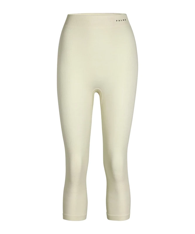 FALKE Women's Maximum Warm 3/4 W Ti Functional Yarn Quick Dry 1 Piece Base Layer Bottom, White 2860 Trend, XL