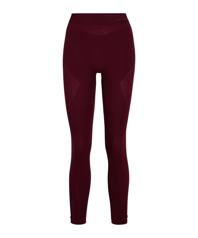 FALKE Women's Warm Long W Ti Functional Yarn Quick Dry 1 Piece Base Layer Bottom, Red Merlot 8117, XL