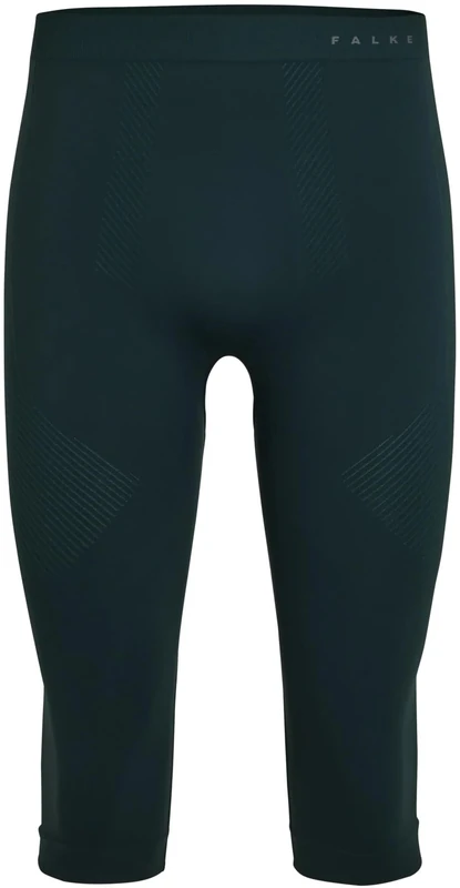 FALKE Men's Warm 3/4 M Ti Functional Yarn Quick Dry 1 Piece Base Layer Bottom, Green Holly 7385, M