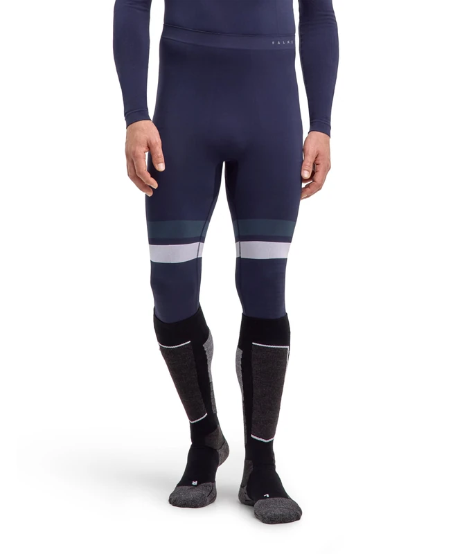 FALKE Men's Maximum Warm 3/4 M Ti Functional Yarn Quick Dry 1 Piece Base Layer Bottom, Blue Space 6116 Trend, XL