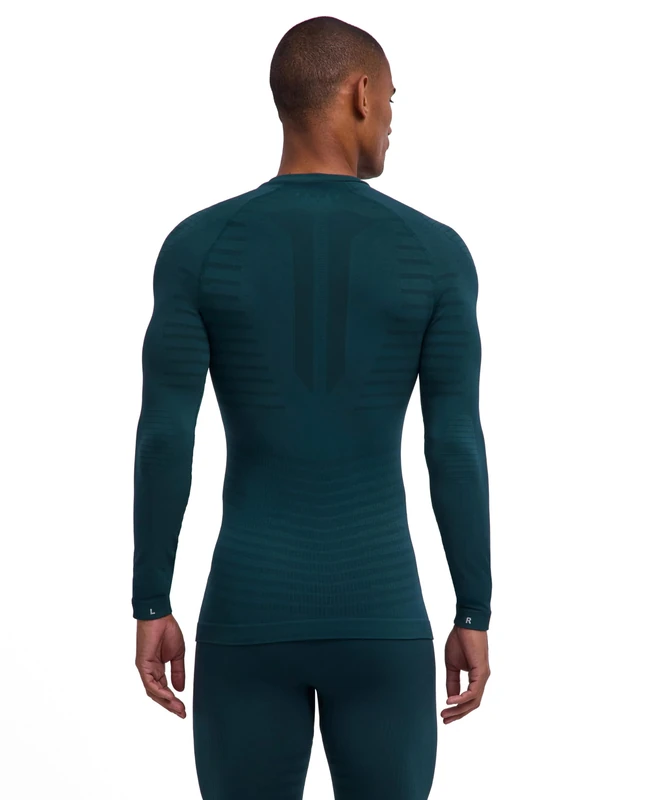 FALKE Men's Maximum Warm Round Neck M L/s Sh Functional Yarn Quick Dry 1 Piece Base Layer Top, Green Holly 7385 Trend, L