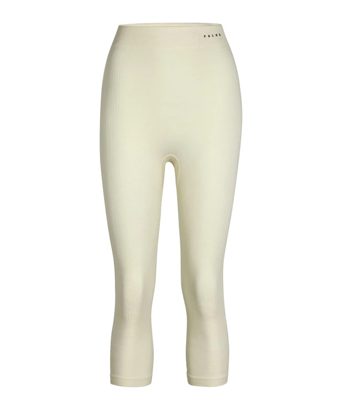 FALKE Women's Maximum Warm 3/4 W Ti Functional Yarn Quick Dry 1 Piece Base Layer Bottom, White 2860 Trend, XS