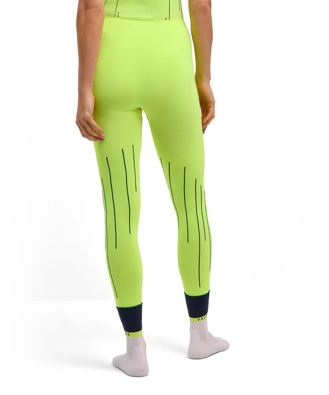 FALKE Women's Warm Long W Ti Functional Yarn Quick Dry 1 Piece Base Layer Bottom, Yellow Lightning 1690 Trend, XL