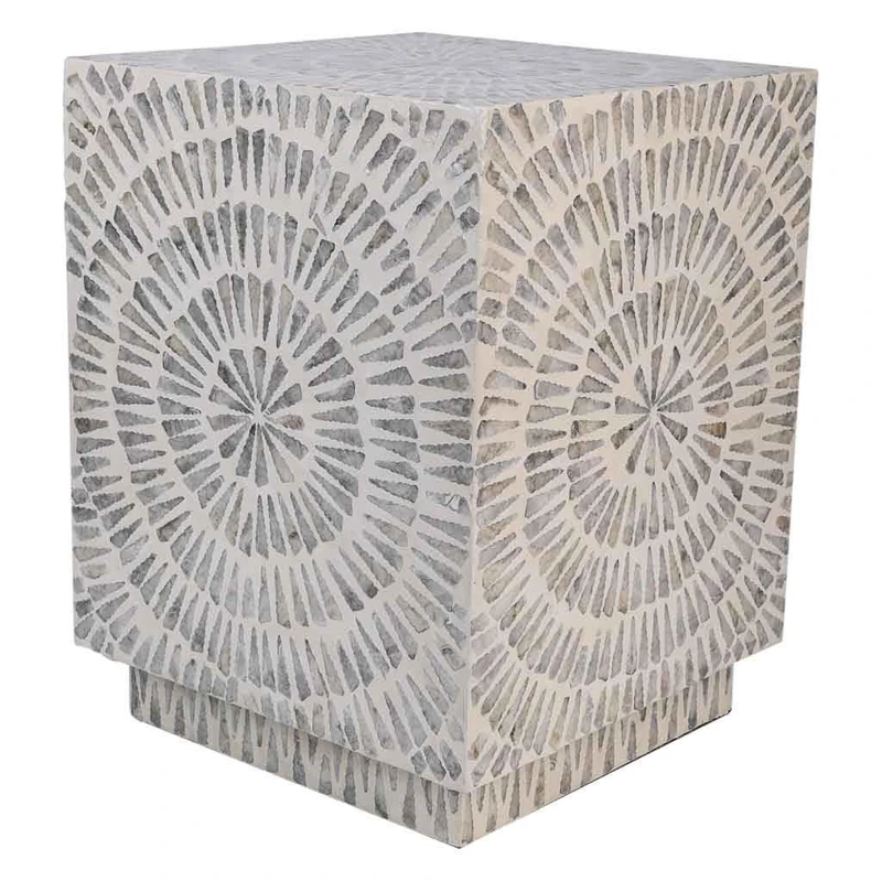 Taburete De Madera Acabado En Capiz Gris_AlexandraHouse