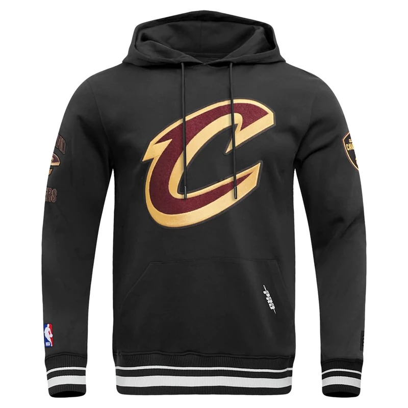 Pro Standard Mens NBA Cleveland Cavaliers Retro Classics Pull Over Hoodie Black 2XL - Image 1