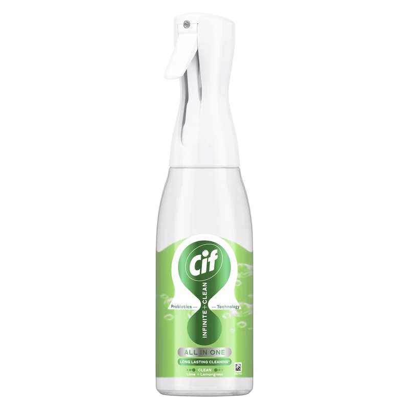 Cif Infinite Clean Lime & Lemongrass All in One Cleaner Spray with probiotics technology for a long-lasting clean* 590 ml