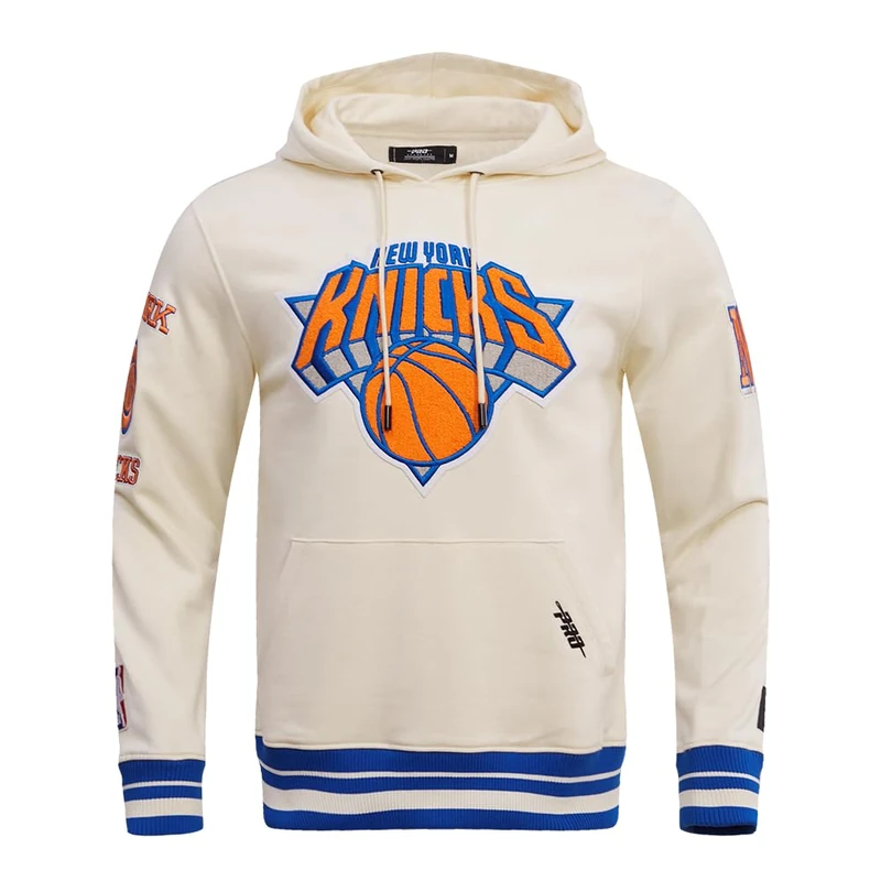Pro Standard Mens NBA New York Knicks Retro Classics Pull Over Hoodie Eggshell/Royal Blue L