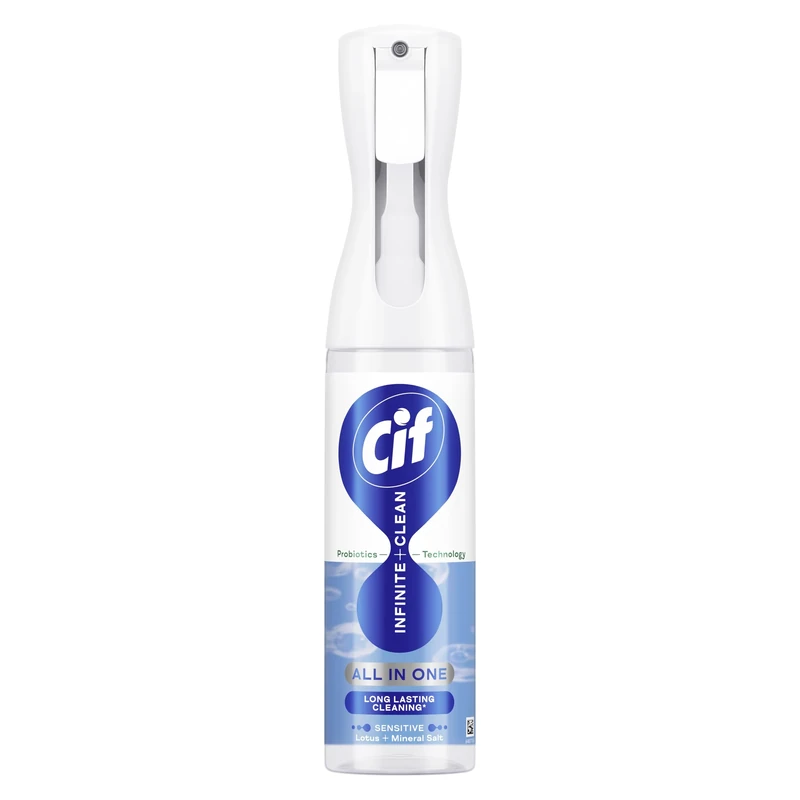 Cif Infinite Clean Sensitive Lotus & Mineral Salt All in One Cleaner cleaning spray with probiotics technology for a long-lasting clean* 280 ml