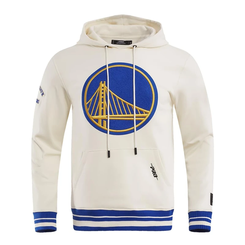 Pro Standard Mens NBA Golden State Warriors Retro Classics Pull Over Hoodie Eggshell/Royal Blue L