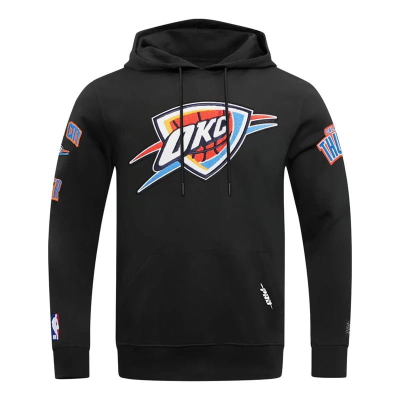 Pro Standard Mens NBA Oklahoma City Thunder Retro Classics Pull Over Hoodie Black S