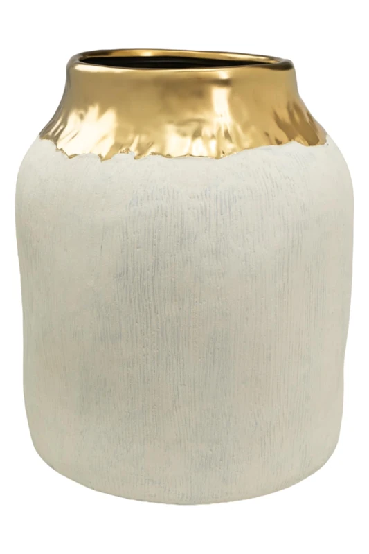 FLORERO RAW PORCELAN/DORADO_AlexandraHouse