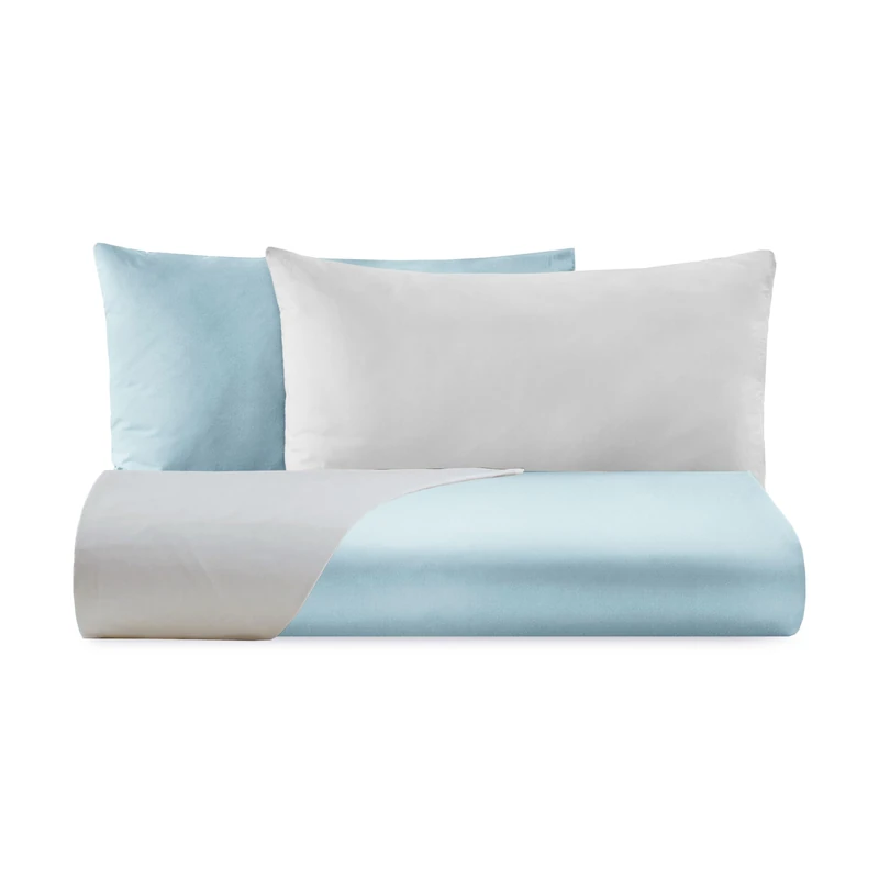 Giovanni Dolcinotti | Double Duvet Cover Set, Doubleface – 2 Pillowcases – Frozen/Pearl – 100% Cotton Percale – Made in Italy – Boston Model