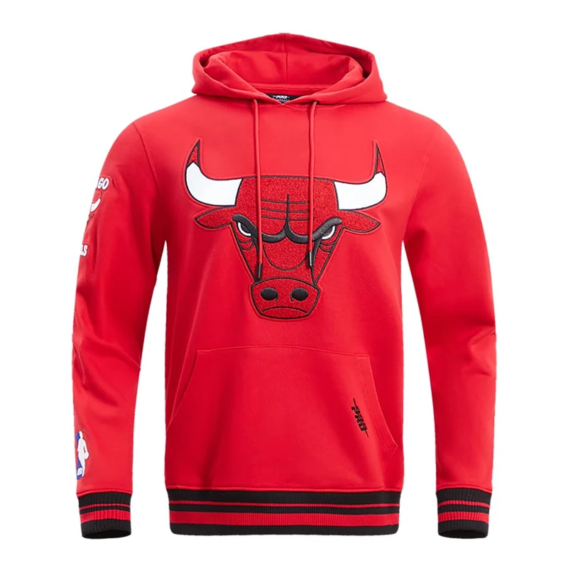 Pro Standard Mens NBA Chicago Bulls Retro Classics Pull Over Hoodie Red/Black 2XL