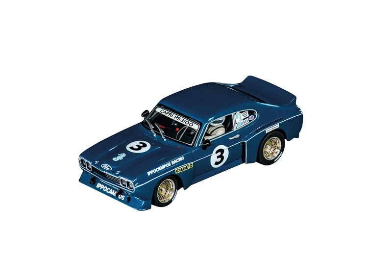 Carrera Evolution 20027834 Ford Capri RS 3100 "Ippocampos Racing, No.3 I 1:32 Scale Slot Car I With Working Front & Rear Lights I Suitable For Ages 8 Years+