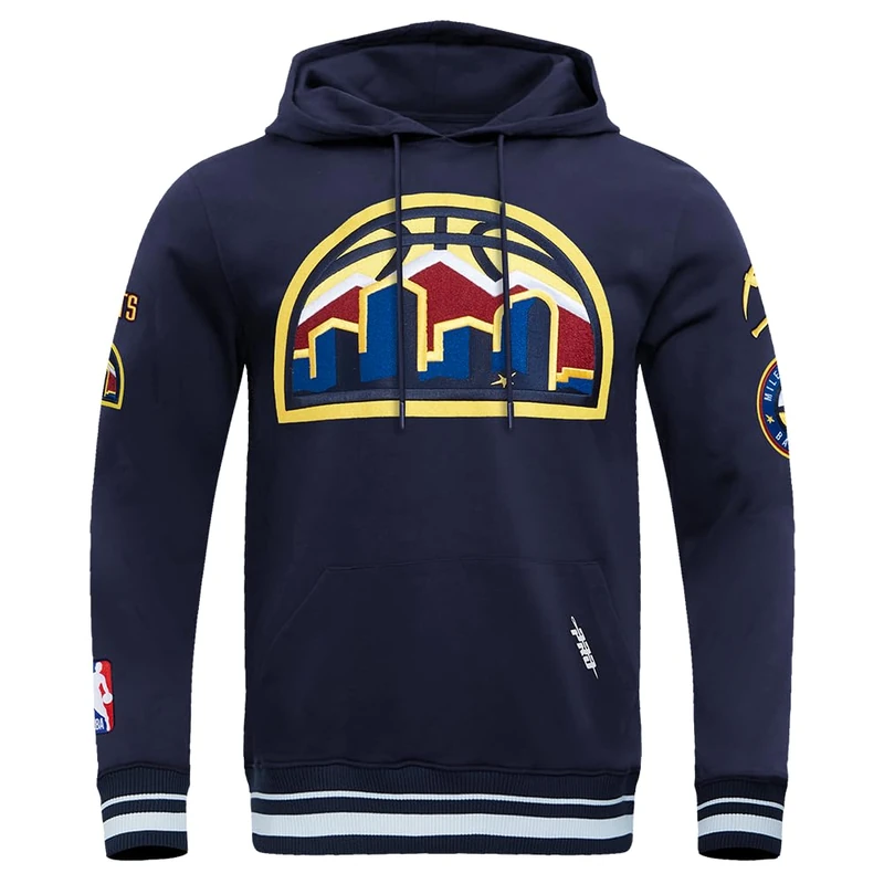 Pro Standard Mens NBA Denver Nuggets Retro Classics Pull Over Hoodie Midnight Navy L