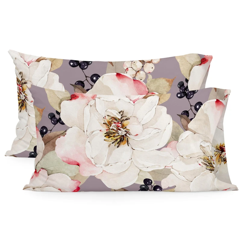 White peonies Funda de almohada 50x75 cm (x2) (Cama 150/160)_AlexandraHouse