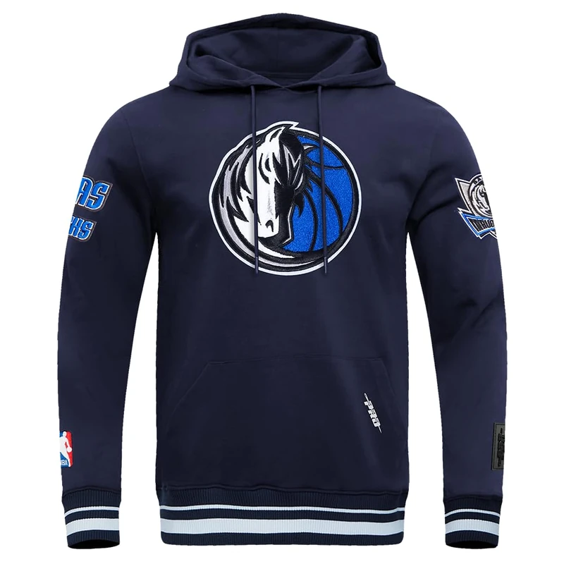 Pro Standard Mens NBA Dallas Mavericks Retro Classics Pull Over Hoodie Midnight Navy L