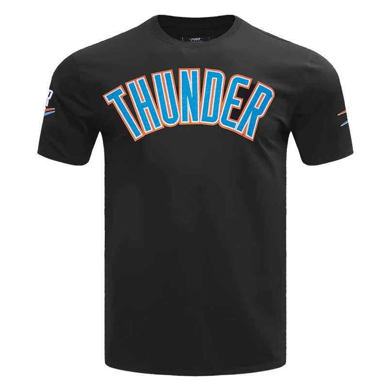 Pro Standard Mens NBA Oklahoma City Thunder Classic Chenille Short Sleeve Tee Black S