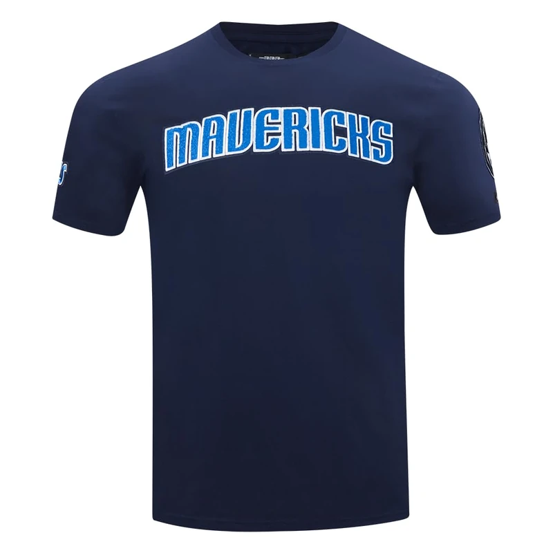 Pro Standard Mens NBA Dallas Mavericks Classic Chenille Short Sleeve Tee Midnight Navy M