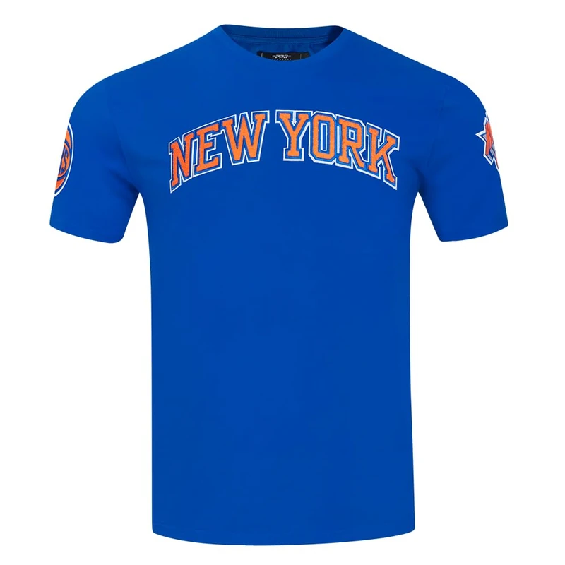 Pro Standard Mens NBA New York Knicks Classic Chenille Short Sleeve Tee Royal Blue S