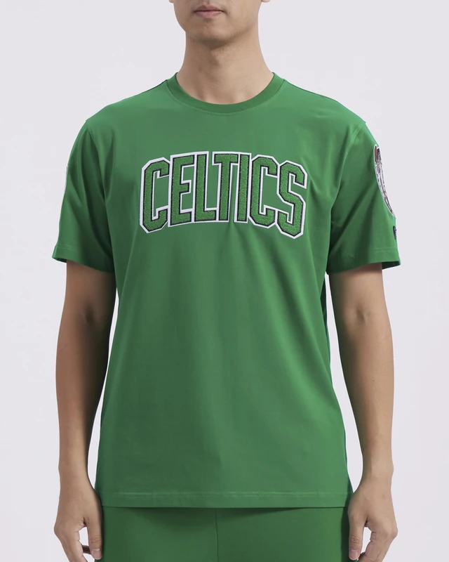 Pro Standard Mens NBA Boston Celtics Classic Chenille Short Sleeve Tee Kelly Green XL