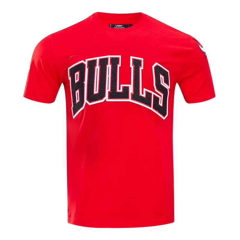 Pro Standard Mens NBA Chicago Bulls Classic Chenille Short Sleeve Tee Red S