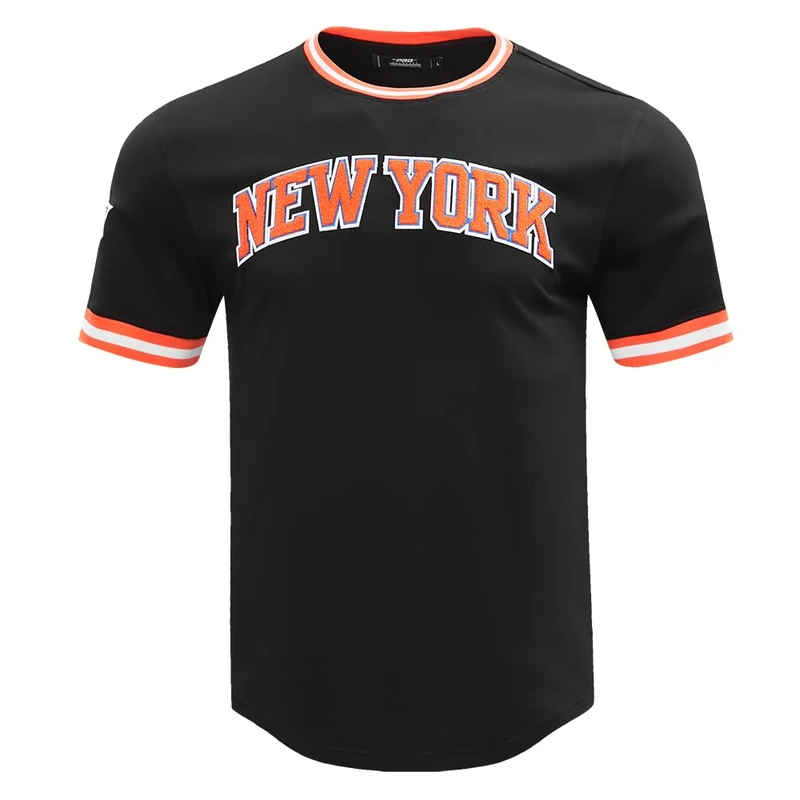 Pro Standard Mens NBA New York Knicks Classic Chenille Short Sleeve Tee Black 3XL - Image 1