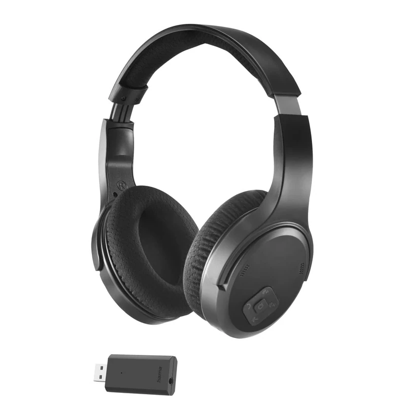 Hama Tv Wireless Headphones W/Mic 2.4Ghz Dongle/Bluetooth On-Ear Controls Diffe