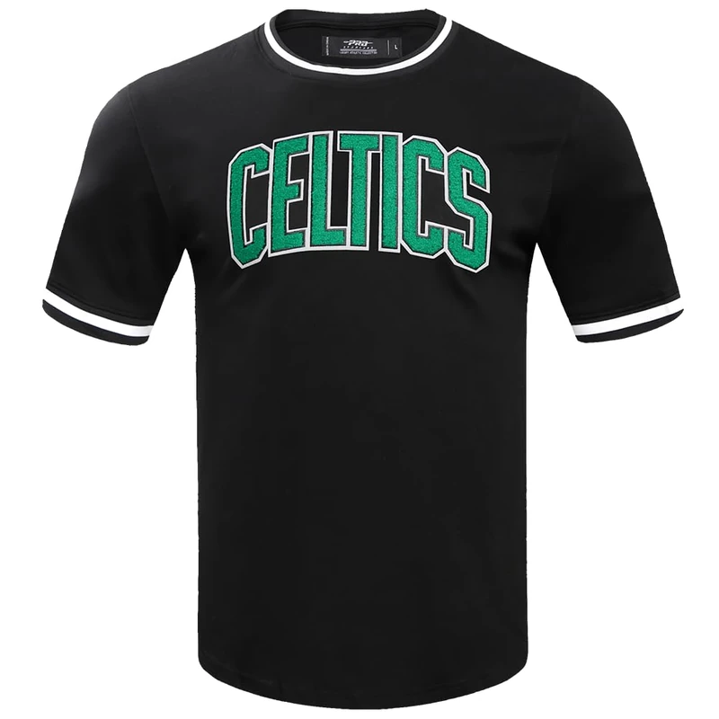 Pro Standard Mens NBA Boston Celtics Classic Chenille Short Sleeve Tee Black XL