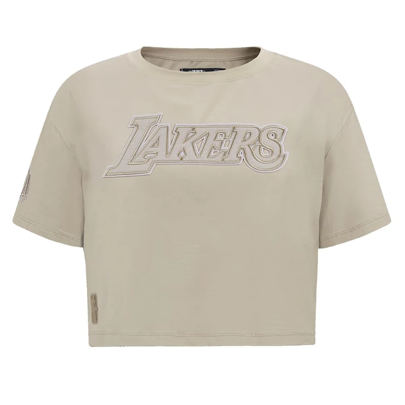 Pro Standard Womens NBA Los Angeles Lakers Retro Classics Short Sleeve Boxy Tee Eggshell M