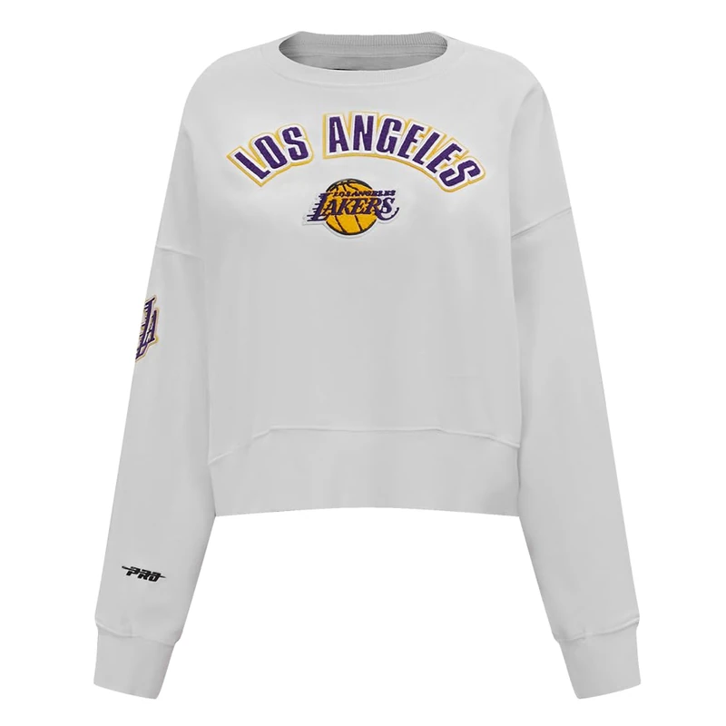 Pro Standard Womens NBA Los Angeles Lakers Classic Chenille Crewneck Sweatshirt White M