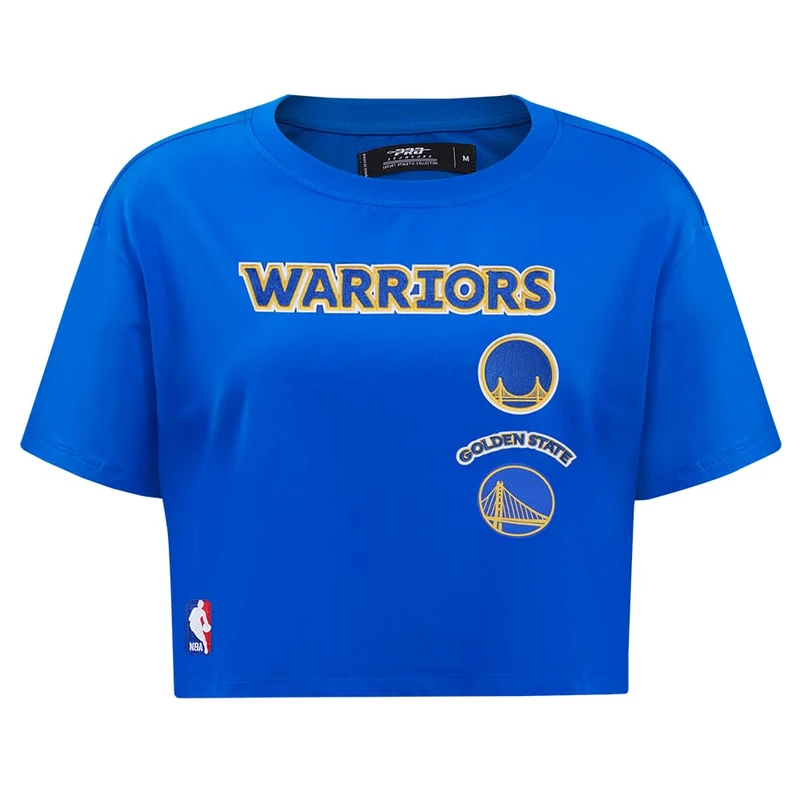 Pro Standard Womens NBA Golden State Warriors Retro Classics Short Sleeve Boxy Tee Eggshell XS - Image 1