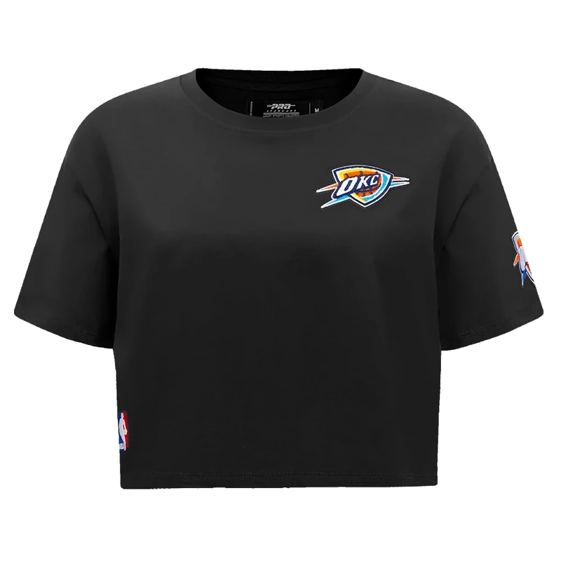 Pro Standard Womens NBA Oklahoma City Thunder Classic Chenille Short Sleeve Boxy Tee Black M